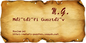 Mátéfi Gusztáv névjegykártya