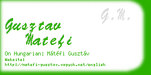 gusztav matefi business card