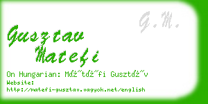 gusztav matefi business card